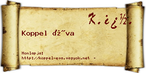 Koppel Éva névjegykártya